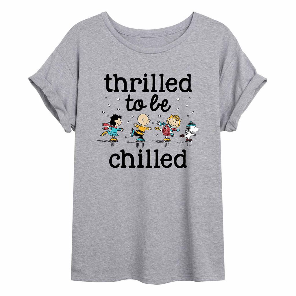【★百貨店SALE★6/11夜夜中2時迄】文字記号 プルオーバー 薄墨色 薄墨色 CHILLED\u0026#34; 【 LICENSED CHARACTER PEANUTS THRILLED TO BE ICE SKATING FLOWY TEE / GREY 】 キッズ もの言う花 マタニティ トップス カットソー