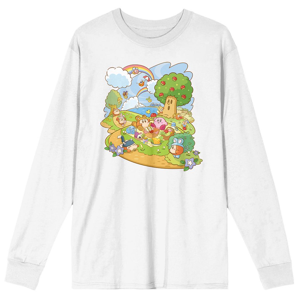 【★百貨店SALE★6/11真夜中2時迄】文字記号 ティーシャツ 白いこと 白いこと 【 LICENSED CHARACTER KIRBY PUPUPU PICNIC TEE / WHITE 】 メンズ流行り物 トップス カットソー
