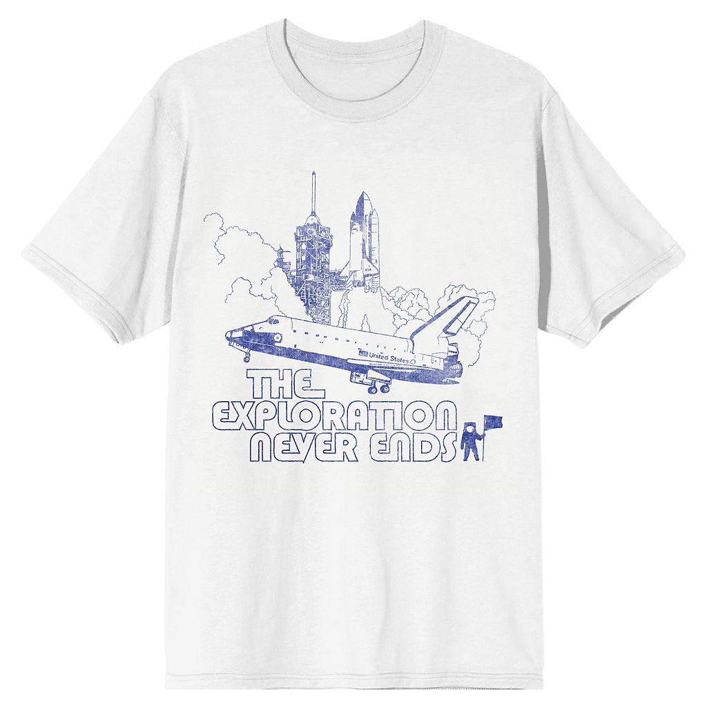 キャラクター Tシャツ 白色 ホワイト 【 LICENSED CHARACTER NASA THE EXPLORATION NEVER ENDS TEE / WHITE 】 メンズファッション トップス カットソー