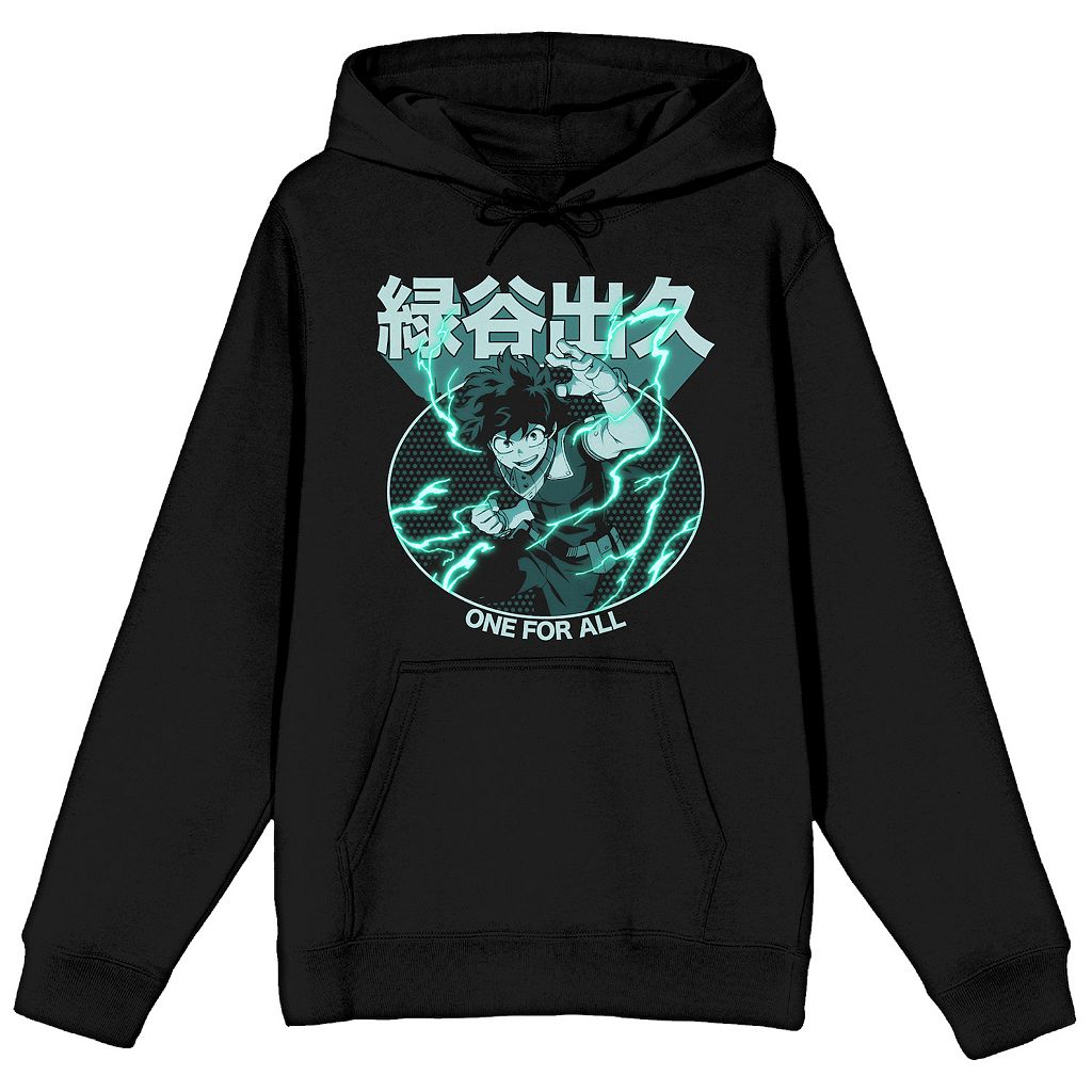 キャラクター フーディー パーカー 黒色 ブラック 【 LICENSED CHARACTER MY HERO ACADEMIA DEKU HOODIE / BLACK 】 メンズファッション トップス スウェット トレーナー