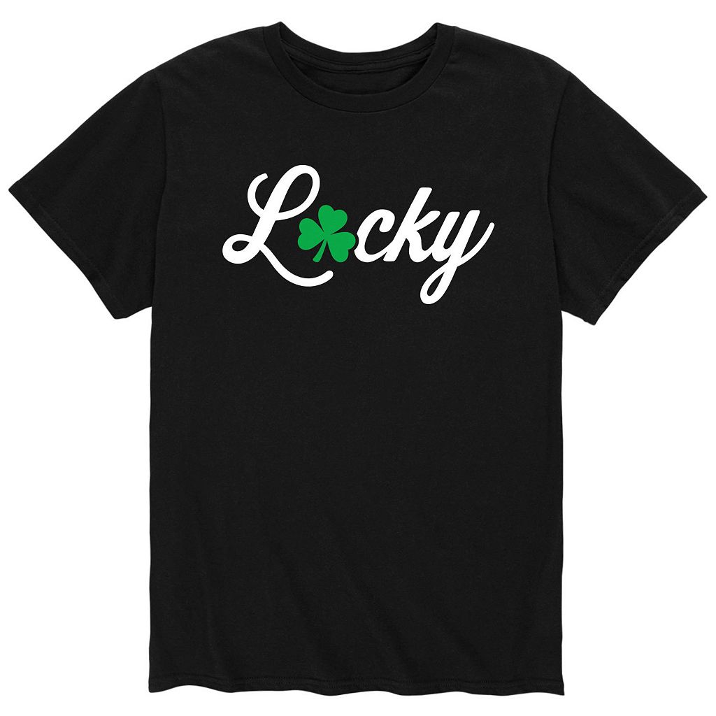 文字記号 ティーシャツ 黒いこと 黒いこと 【 LICENSED CHARACTER LUCKY CLOVER TEE / BLACK 】 メンズ流行り物 トップス カットソー トップス-メンズファッション