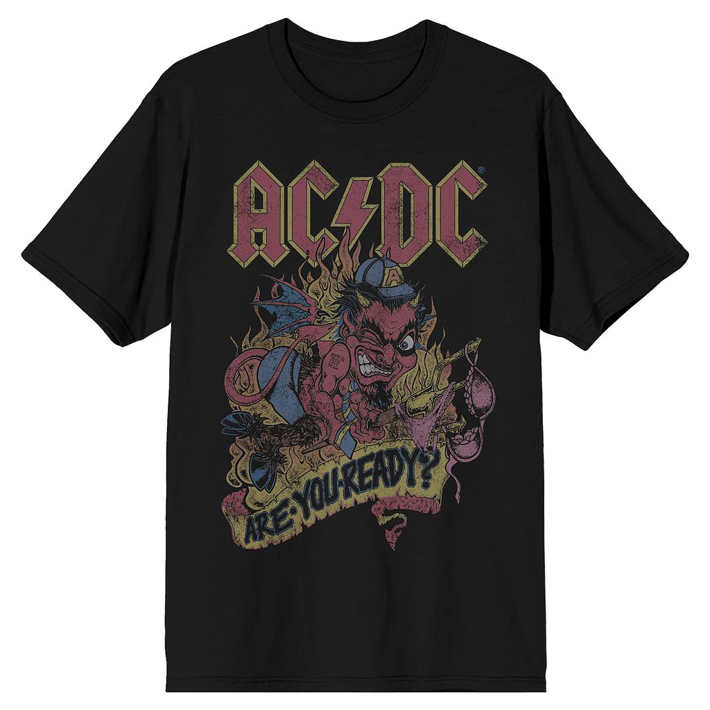 キャラクター Tシャツ 黒色 ブラック 【 LICENSED CHARACTER AC/DC ARE YOU READY TEE / BLACK 】 メンズファッション トップス カットソー