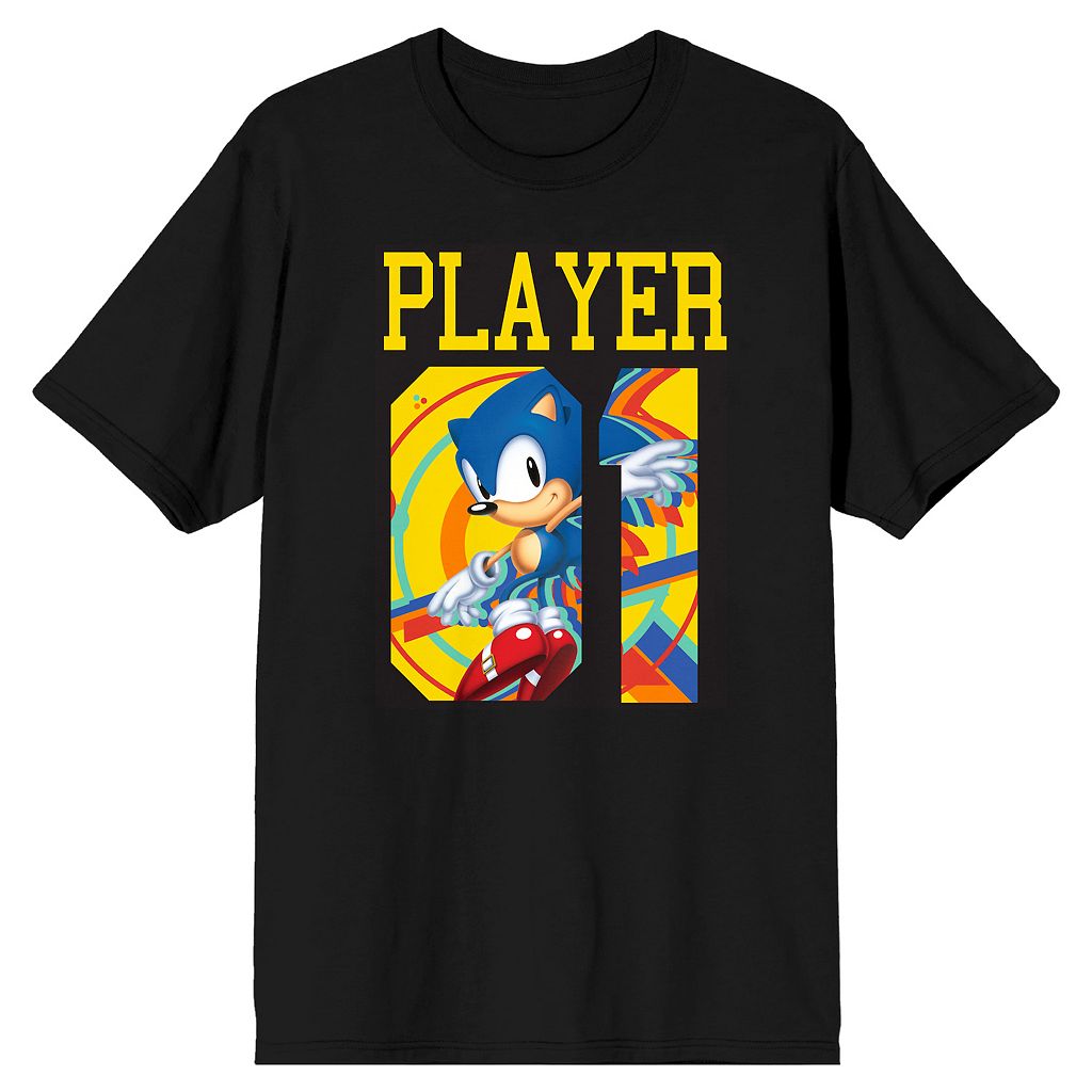キャラクター Tシャツ 黒色 ブラック 【 LICENSED CHARACTER SONIC PLAYER TEE / BLACK 】 メンズファッション トップス カットソー