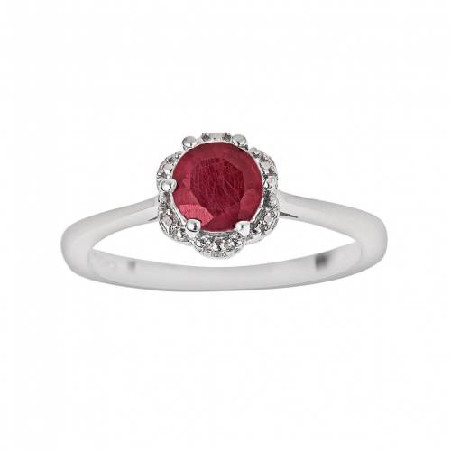 銀色 シルバー 【 CELEBRATION GEMS STERLING SILVER RUBY SCALLOPED FRAME RING / 】 ジュエリー アクセサリー レディースジュエリー 指輪 リング