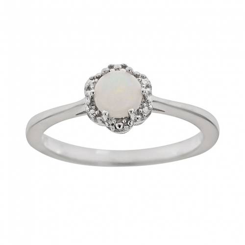銀色 シルバー 【 CELEBRATION GEMS STERLING SILVER OPAL STUDDED FLOWER RING / 】 ジュエリー アクセサリー レディースジュエリー 指輪 リング