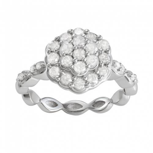 銀色 シルバー ダイヤモンド C.T. 【 JEWELEXCESS STERLING SILVER 1 DIAMOND RING / SILVERTONE 】 ジュエリー アクセサリー レディースジュエリー 指輪 リング