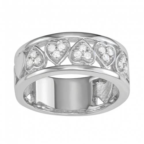 銀色 シルバー ダイヤモンド C.T. 【 JEWELEXCESS STERLING SILVER 1/5 DIAMOND HEART RING / SILVERTONE 】 ジュエリー アクセサリー レディースジュエリー 指輪 リング|スニケス