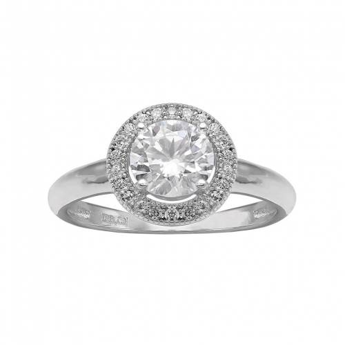 銀色 シルバー 灰色 グレー 【 PRIMROSE CUBIC ZIRCONIA STERLING SILVER HALO RING / GREY 】 ジュエリー アクセサリー レディースジュエリー 指輪 リング