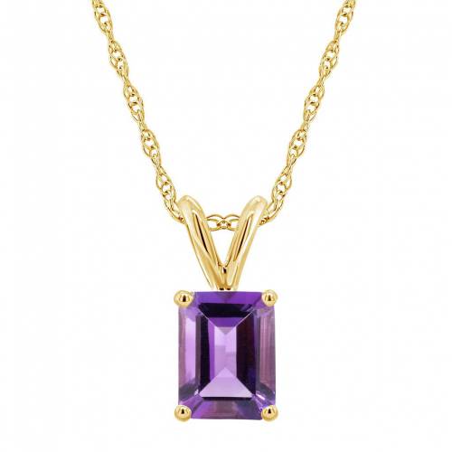 ゴールド ネックレス 【 CELEBRATION GEMS 14K GOLD EMERALD CUT AMETHYST PENDANT NECKLACE / 】 ジュエリー アクセサリー レディースジュエリー ペンダント