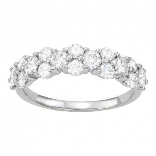 白色 ホワイト ゴールド & T.W. 【 CHARLES & COLVARD 14K WHITE GOLD 1 1/5 CARAT LAB-CREATED MOISSANITE STACKABLE BAND / 14K WHITE GOLD 】 ジュエリー アクセサリー レディースジュエリー 指輪 リング