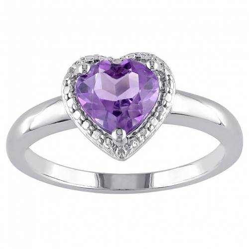 銀色 シルバー 【 STELLA GRACE STERLING SILVER AMETHYST HEART HALO RING / STERLING SILVER 】 ジュエリー アクセサリー レディースジュエリー 指輪 リング
