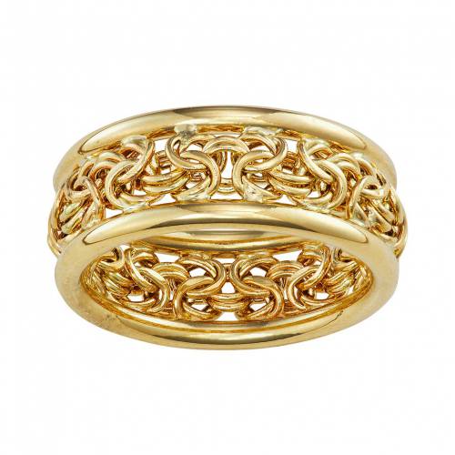 青味 青碧 ゴールド Jordan Blue 10k Gold Byzantine Chain Ring Musiciantuts Com