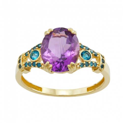 ゴールド ダイヤモンド 【 TIARA 10K GOLD MULTI GEM AND DIAMOND RING / 10K GOLD 】 ジュエリー アクセサリー レディースジュエリー 指輪 リング