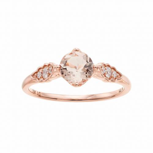 薔薇色 ゴールド ダイヤモンド ピンク T W Rose Pink Jennifer Lopez Lc Lauren Conrad 10k Gold Morganite 1 10 Carat Diamond Ring M Haitiopen Com