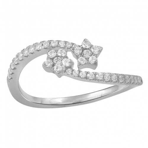 銀色 シルバー ダイヤモンド T.W. 【 UNBRANDED STERLING SILVER 1/3 CARAT DIAMOND STAR BYPASS RING / STERLING SILVER 】 ジュエリー アクセサリー レディースジュエリー 指輪 リング