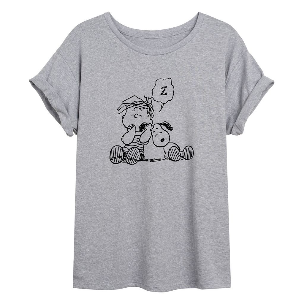 【★百貨店SALE★6/11夜夜中2時迄】文字記号 プルオーバー 薄墨色 薄墨色 【 LICENSED CHARACTER PEANUTS LINUS SNOOZE FLOWY TEE / GREY 】 キッズ もの言う花 マタニティ トップス カットソー