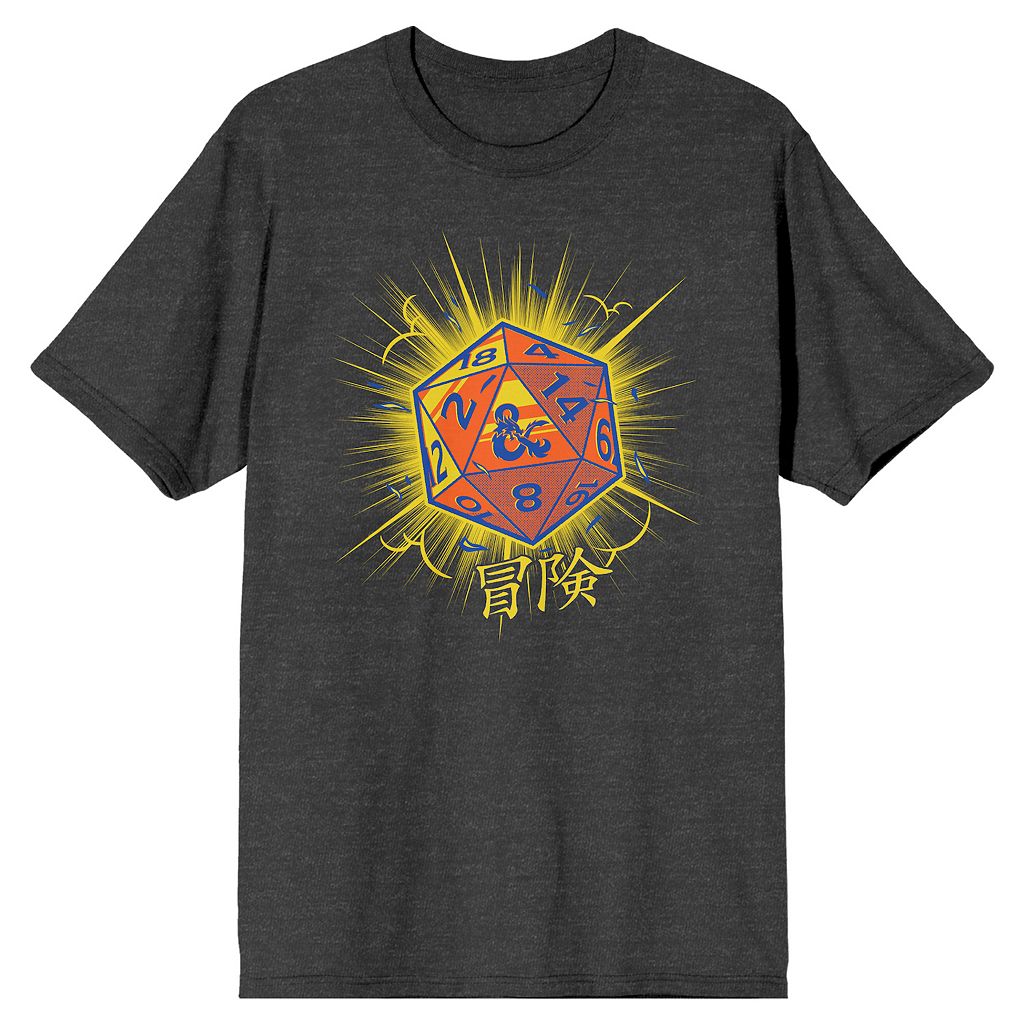 キャラクター Tシャツ 灰色 グレー & 【 LICENSED CHARACTER DUNGEONS DRAGONS D20 DICE TEE / GREY 】 メンズファッション トップス カットソー