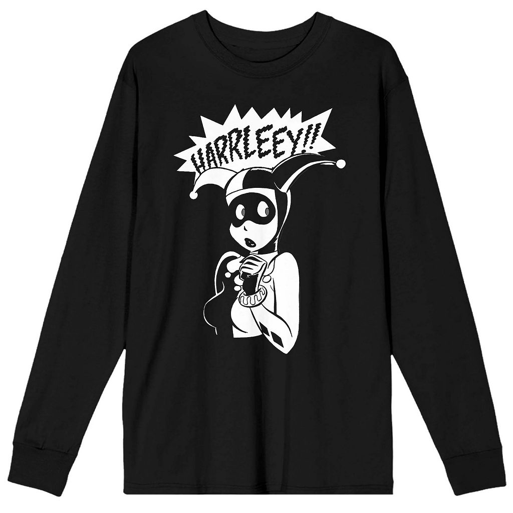 【★百貨店SALE★6/11真夜中2時迄】文字記号 黒いこと 黒いこと 白いこと 白いこと ティーシャツ 【 LICENSED CHARACTER HARLEY QUINN BLACK AND WHITE TEE / 】 メンズ流行り物 トップス カットソー