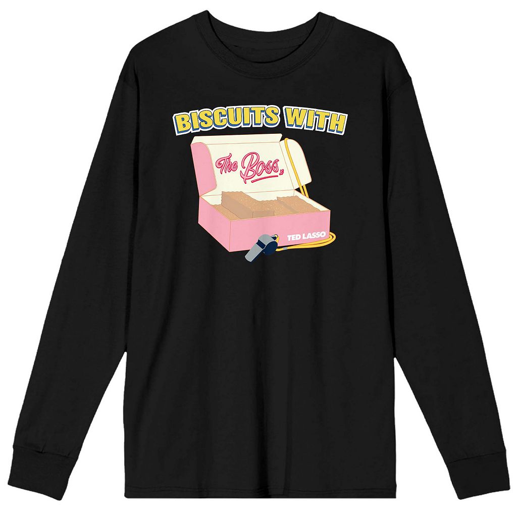 【★百貨店SALE★6/11真夜中2時迄】文字記号 ティーシャツ 黒いこと 黒いこと 【 LICENSED CHARACTER TED LASSO BISCUITS TEE / BLACK 】 メンズ流行り物 トップス カットソー