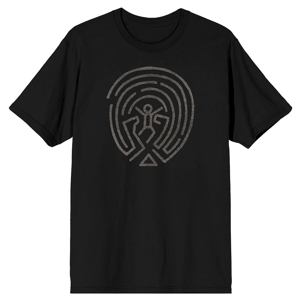 キャラクター メイズ アート Tシャツ 黒色 ブラック 【 LICENSED CHARACTER WESTWORLD MAZE LINE ART TEE / BLACK 】 メンズファッション トップス カットソー