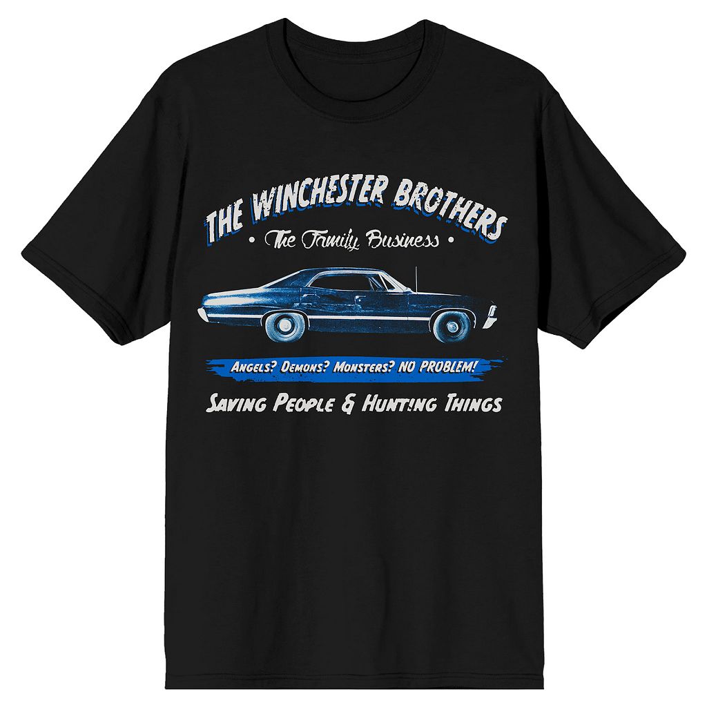キャラクター Tシャツ 黒色 ブラック 【 LICENSED CHARACTER SUPERNATURAL WINCHESTER TEE / BLACK 】 メンズファッション トップス カットソー