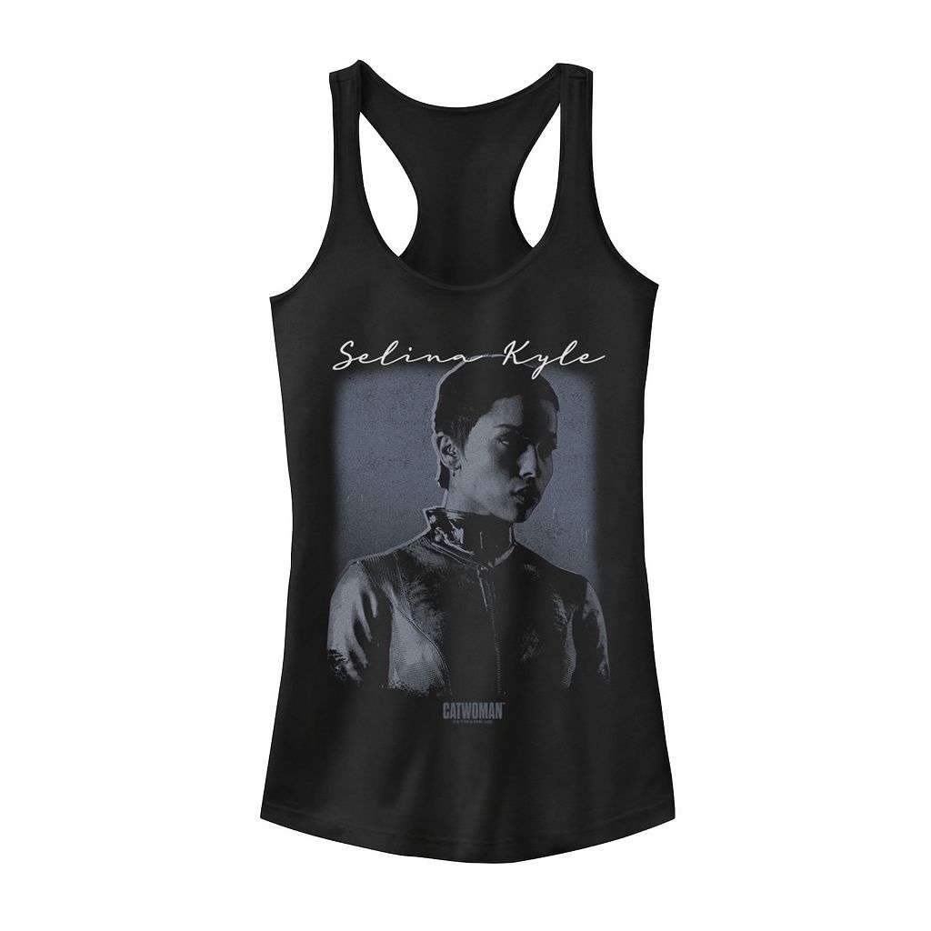 文字記号 ディーシー 漫画雑誌 貯蔵タンクいの一番 黒いこと 黒いこと 【 LICENSED CHARACTER DC COMICS CATWOMAN SELINA KYLE PORTRAIT TANK TOP / BLACK 】 キッズ もの言う花 マタニティ トップス