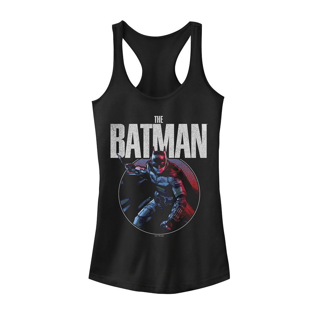 文字記号 ディーシー 漫画雑誌 貯蔵タンクいの一番 黒いこと 黒いこと 【 LICENSED CHARACTER DC COMICS BATMAN DISTRESSED HERO CIRCLE TANK TOP / BLACK 】 キッズ もの言う花 マタニティ トップス