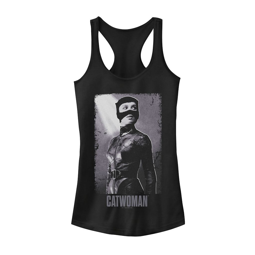 文字記号 ディーシー 漫画雑誌 貯蔵タンクいの一番 黒いこと 黒いこと 【 LICENSED CHARACTER DC COMICS CATWOMAN DISTRESSED TANK TOP / BLACK 】 キッズ もの言う花 マタニティ トップス
