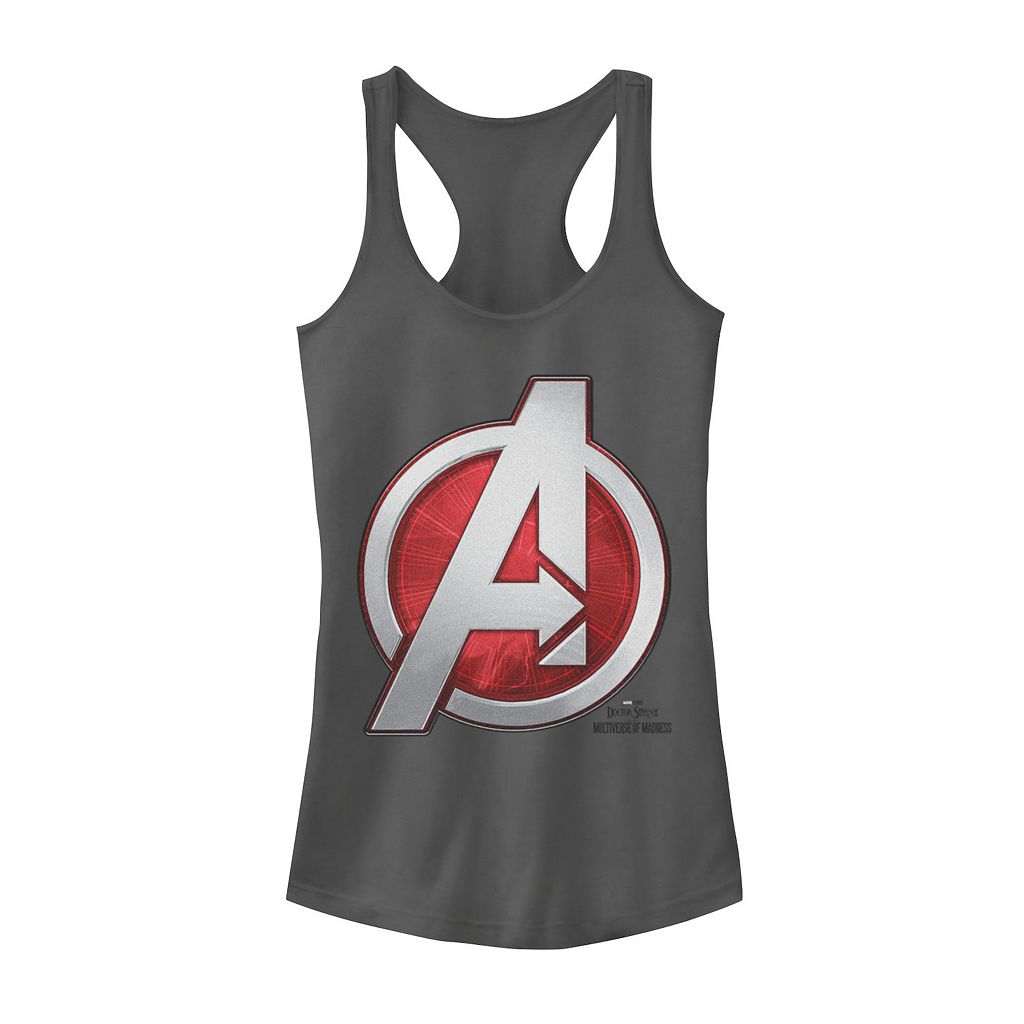文字記号 御医者さん マッドネス ロゴタイプ 貯蔵タンクいの一番 濃灰色 【 LICENSED CHARACTER MARVEL DOCTOR STRANGE IN THE MULTIVERSE OF MADNESS AVENGERS LOGO TANK TOP / CHARCOAL 】 キッズ もの言う花 マタニティ トップス