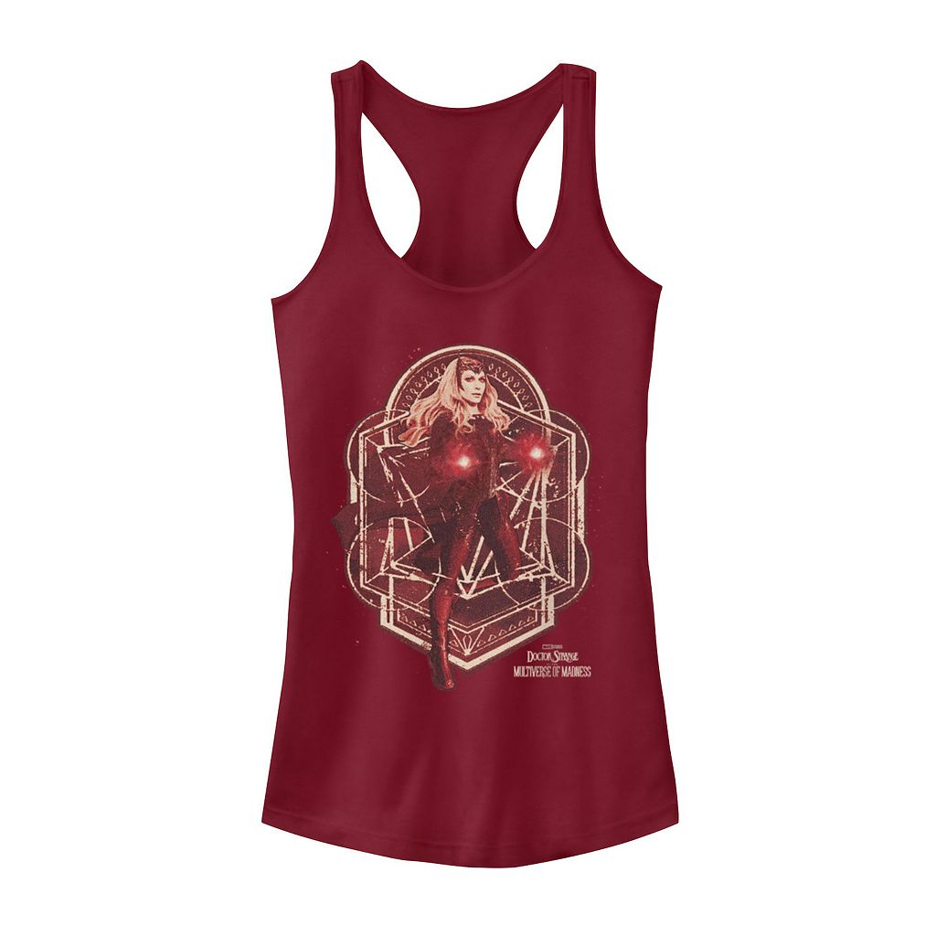 文字記号 御医者さん マッドネス 神通力 貯蔵タンクいの一番 【 LICENSED CHARACTER MARVEL DOCTOR STRANGE IN THE MULTIVERSE OF MADNESS WANDA MAGIC HERO POSE TANK TOP / SCARLET 】 キッズ もの言う花 マタニティ トップス