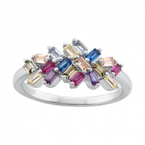 銀色 シルバー & 【 OLIVIA AND HARPER STERLING SILVER MULTI-COLOR CUBIC ZIRCONIA LAB-CREATED RUBY RING / STERLING SILVER 】 ジュエリー アクセサリー レディースジュエリー 指輪 リング｜スニケス