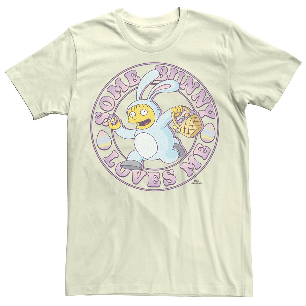 文字記号 ティーシャツ 自然的 【 LICENSED CHARACTER THE SIMPSONS SOME BUNNY LOVES ME EASTER TEE / NATURAL 】 メンズ流行り物 トップス カットソー メンズファッション-Tシャツ・カットソー
