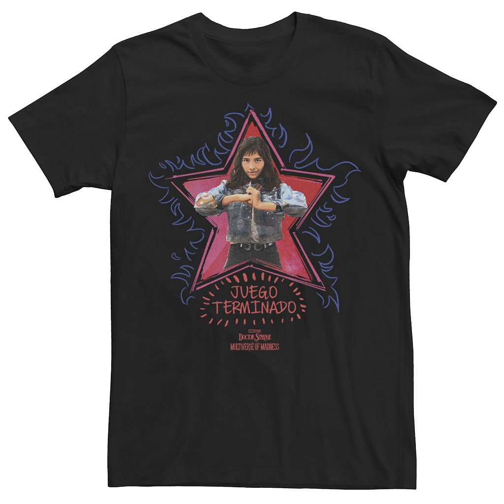 キャラクター ドクター スターズ Tシャツ 黒色 ブラック 【 LICENSED CHARACTER MARVEL DOCTOR STRANGE MOVIE 2 STARS OF AMERICA CHAVEZ PORTRAIT TEE / BLACK 】 メンズファッション トップス カットソー