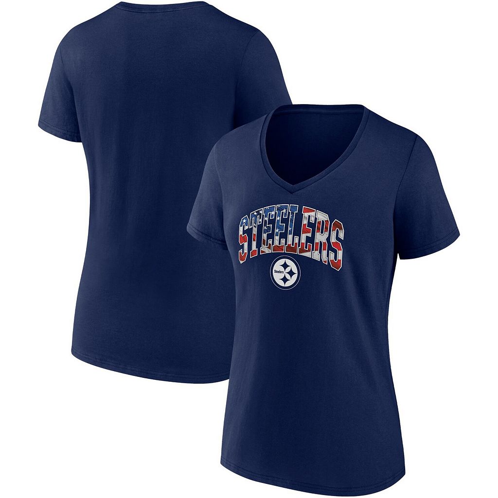 公式 ファナティクス 紺色 ネイビー ピッツバーグ スティーラーズ チーム ウェーブ ウェイブ Vネック Tシャツ Fucoa Cl