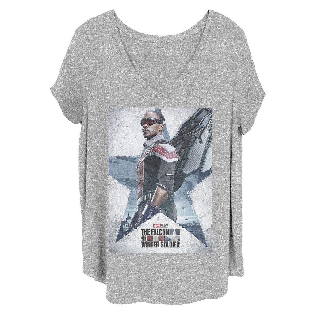 キャラクター ウィンター ソルジャー Tシャツ ヘザー 灰色 グレー