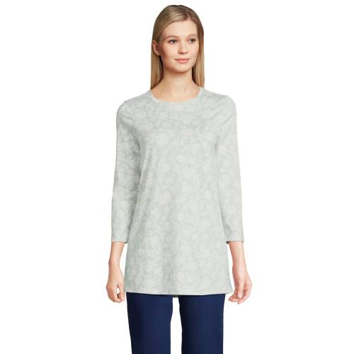 ランズエンド 【小さめ】 LANDS' 【 LANDS' END PETITE 3/4-SLEEVE SUPIMA COTTON CREWNECK TUNIC / 】 レディースファッション トップス Tシャツ カットソー｜スニケス