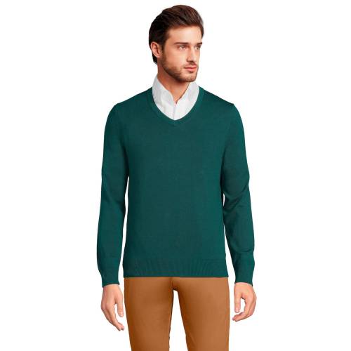 ランズエンド Vネック トレーナー LANDS' 【 LANDS' END CLASSIC-FIT FINE-GAUGE SUPIMA COTTON V-NECK SWEATER / 】 メンズファッション トップス ニット セーター