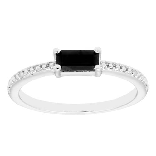 銀色 シルバー ダイヤモンド 黒色 ブラック & 【 UNBRANDED STERLING SILVER DIAMOND ACCENT BLACK ONYX RECTANGLE RING / 】 ジュエリー アクセサリー レディースジュエリー 指輪 リング 36,465円