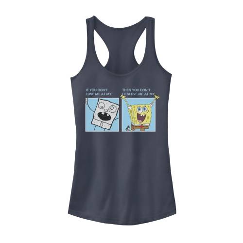 ニコロデオン 海綿質シリング グラフィック 貯蔵タンクいの一番 藍色 インディゴ 【 NICKELODEON SPONGEBOB SQUAREPANTS DOODLEBOB MEME RACERBACK GRAPHIC TANK TOP / INDIGO 】 キッズ もの言う花 マタニティ トップス