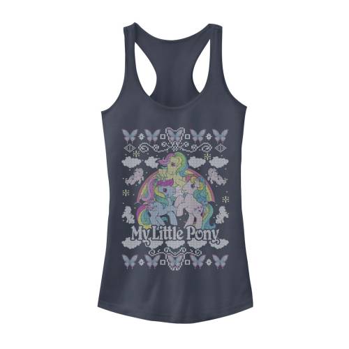 文字記号 子馬 調教師 貯蔵タンクいの一番 藍色 インディゴ 【 LICENSED CHARACTER MY LITTLE PONY UGLY SWEATER STYLE TANK TOP / INDIGO 】 キッズ もの言う花 マタニティ トップス