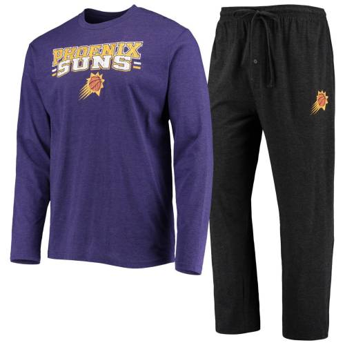 フェニックス サンズ スリーブ Tシャツ 紫 パープル 長袖 \u0026 【 UNBRANDED CONCEPTS SPORT BLACK/PURPLE PHOENIX SUNS LONG SLEEVE T-SHIRT PANTS SLEEP SET / PHX PURPLE 】 インナー 下着 ナイトウエア メンズ ナイト ルーム