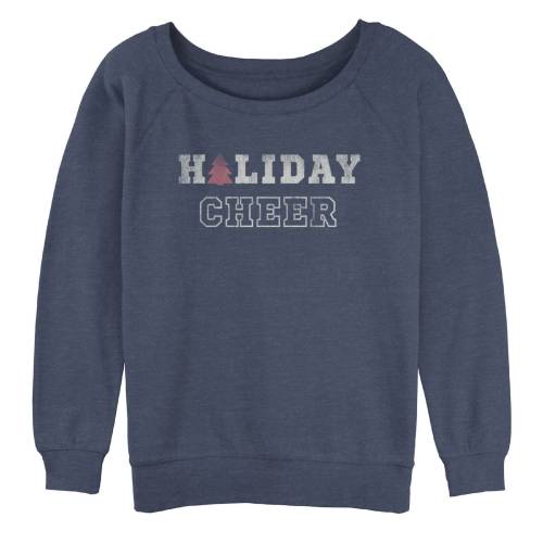 キャラクター クリスマス グラフィック スウェットシャツ トレーナー 青色 ブルー ヘザー 【 LICENSED CHARACTER TRENDY CHRISTMAS HOLIDAY CHEER COLLEGIATE TEXT TREE OVERSIZED GRAPHIC SWEATSHIRT / BLUE HEATHER 】 キッズ
