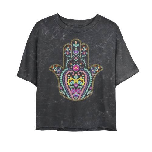 キャラクター Tシャツ 黒色 ブラック 【 LICENSED CHARACTER COLORFUL BOHO HAMSA HAND TEE / BLACK 】 キッズ ベビー マタニティ トップス カットソー