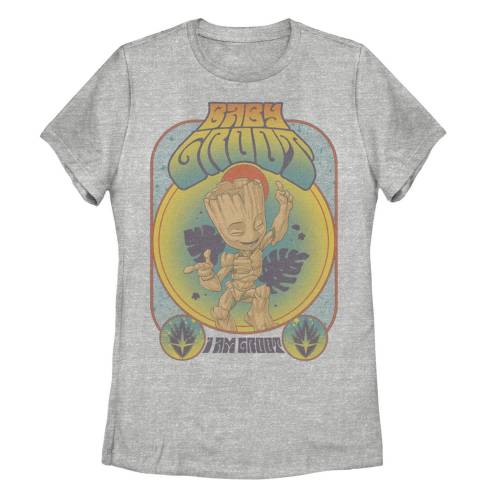 キャラクター ギャラクシー クラシック グラフィック Tシャツ ヘザー 【 LICENSED CHARACTER MARVEL GUARDIANS OF THE GALAXY CLASSIC RETRO GROOT GRAPHIC TEE / ATHLETIC HEATHER 】 キッズ ベビー マタニティ トップス カ