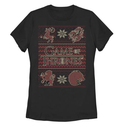 キャラクター ゲーム グラフィック Tシャツ 黒色 ブラック ゲームオブスローン 【 LICENSED CHARACTER GAME OF THRONES HOLIDAY ARGYLE CREST GRAPHIC TEE / BLACK 】 キッズ ベビー マタニティ トップス カットソー｜スニケス