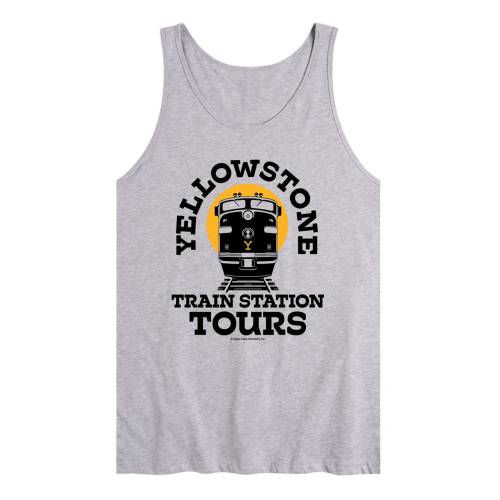 キャラクター タンクトップ 灰色 グレー グレイ 【 LICENSED CHARACTER YELLOWSTONE TRAIN STATION TANK TOP / GRAY 】 メンズファッション トップス｜スニケス
