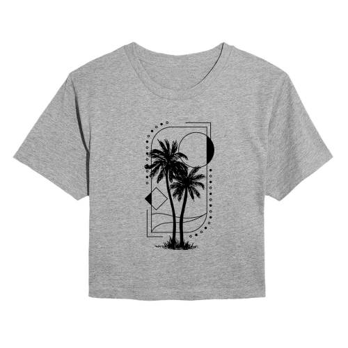 キャラクター グラフィック Tシャツ 【 LICENSED CHARACTER GEOMETRIC PALM TREE CROPPED GRAPHIC TEE / 】 キッズ ベビー マタニティ トップス カットソー