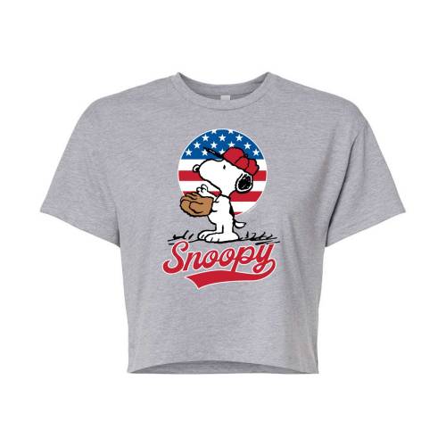 キャラクター ベースボール グラフィック Tシャツ 【 LICENSED CHARACTER PEANUTS BASEBALL CROPPED GRAPHIC TEE / 】 キッズ ベビー マタニティ トップス カットソー