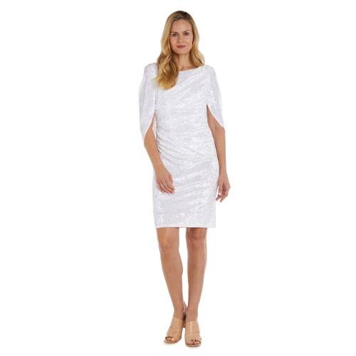 ドレス 白色 ホワイト R&M 【 R&M RICHARDS DRAPED CRUSHED VELVET DRESS / WHITE 】 レディースファッション 27,832円