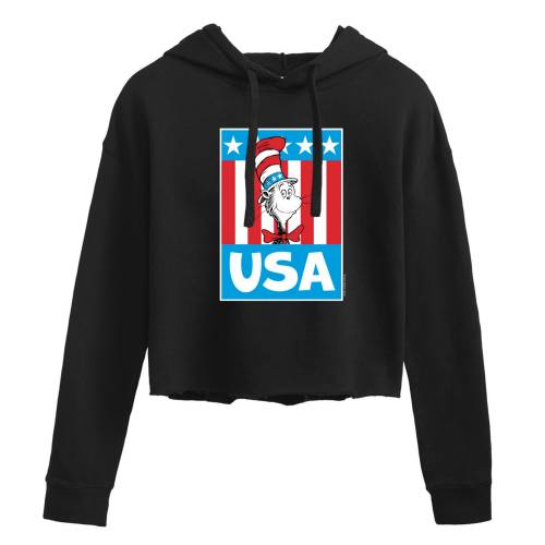 キャラクター フーディー パーカー DR. 【 LICENSED CHARACTER SEUSS CAT IN THE HAT CROPPED HOODIE / 】 キッズ ベビー マタニティ トップス スウェット トレーナー